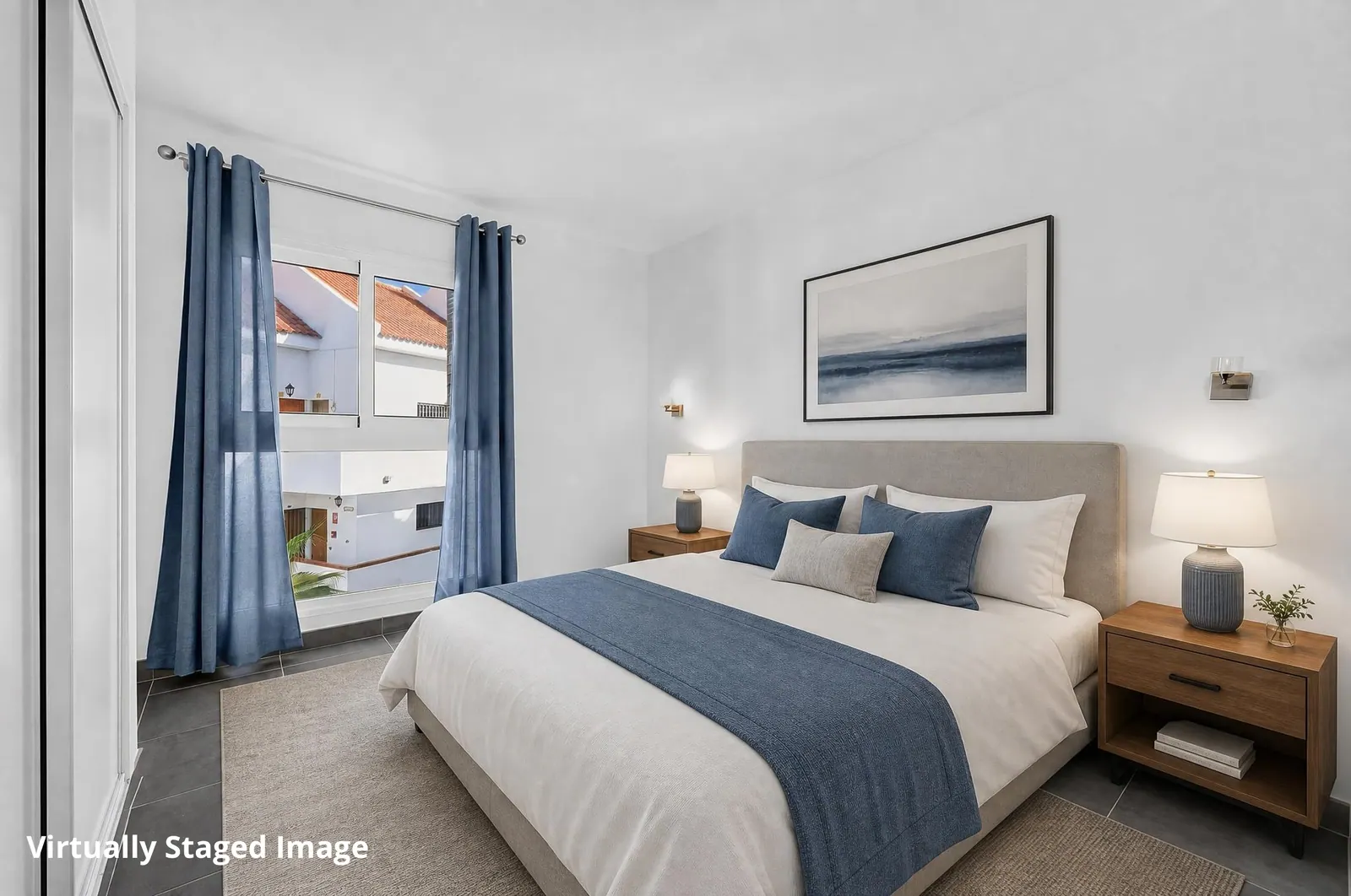 Dormitorio amueblado con home staging virtual