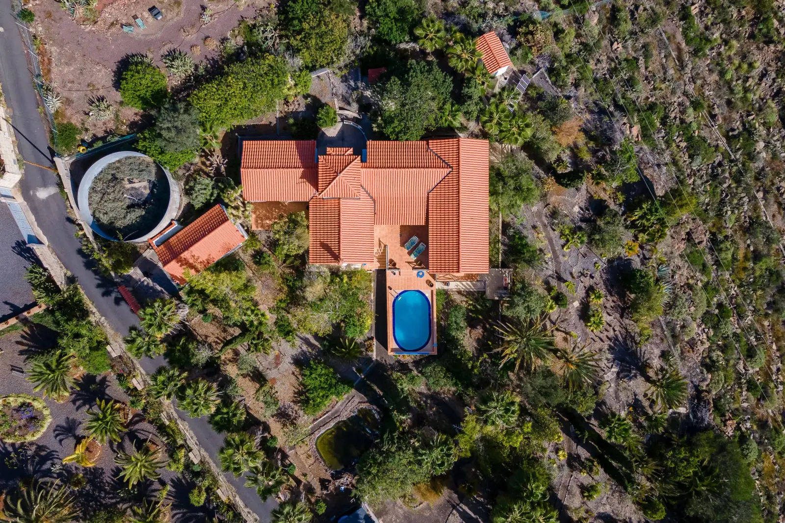 Villas junto al campo de golf desde el aire
